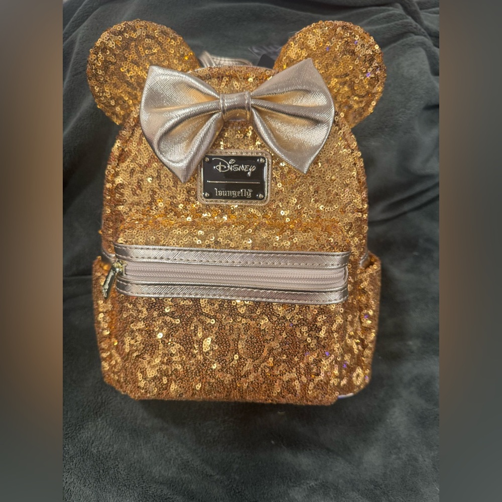 NWT Gold sequins disney mini backpack